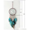 Autre décor à la maison gland plume turquoise carillons éoliens fenêtre tenture murale indien livraison goutte jardin Dhdct