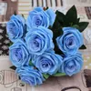 Fleurs décoratives Rose Artificielle Bouquet De Soie 10 Grosse Tête 11 Couleur Faux Pour La Maison De Mariage Décoration Intérieure