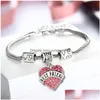 Autres ensembles de bijoux Diamant Amour Coeur Bracelet Cristal Maman Tante Fille Grand-mère Croyez Espoir Amis Charme Bracelets Femmes Enfants Dh0Na