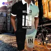 Męskie dresy Activewear Casual Summer Short Sleeve Polo Shirt and Shorts Twopece Clothing Streetwear 230605