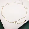 Chains 925 Silver Petal Pearl Cross Chain Light Luxury Cold Senior Sense Necklace Simple Literary Style Choker