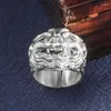 Cluster Rings Solid 999 Sterling Silver Thai Retro Biker MENS Men Handmade Lion Ring Jewelry Gift A4780