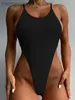 Kvinnors badkläder Extreme Mini Micro String Women Thong Swimwear One Piece Swimsuit Kvinnlig rygglös Monokini High Cut Bather Bathing Swim T230606