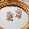 Luxury Flower Ear studs Women's Fashion Enamel Color French Earring Summer New Sweet Temperament Earrings E3890