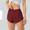 LL-88240 Yoga-Outfits für Damen, hohe Taille, Shorts, Übung, Cheerleader, kurze Hosen, Fitnesskleidung, Mädchen, Laufen, elastische Hosen für Erwachsene, lockere Sportbekleidung