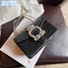 Factory wholesale ladies shoulder bags 3 colors retro solid color crocodile handbag street popular embossed leather backpack sweet beaded diamond chain bag