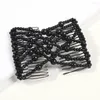 Haarspangen Jouval Mode Perle Perlen elastische Kämme für Frauen Bogen Doppel Slide Magic Clip Haarnadel Styling Werkzeuge Zubehör