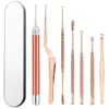 TRIMMERS 7pcs/set a orecchie a orecchie a orecchie auricolo in acciaio inossidabile rimodellamento curetta curette pulitore auricolare cerea cereno cucchiaio cucchiaio utensile pulite