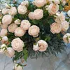 Fiori decorativi Simulazione nordica Ornamenti floreali Matrimonio Rosa finta Disposizione domestica Decorazione floreale in seta Retro
