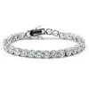 Chaîne En Laiton Tennis Bracelet AAA CZ 3mm 4mm 5mm 1 Rangée Cubic Zirconia Or Argent Couleur Bracelet pour Hommes Femmes Iced Out Hip Hop Bijoux 230606