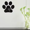 Horloges murales chien Silihouette 3D horloge pied thème décoratif temps créatif moderne décor à la maison