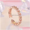 Cluster Rings Diamond Arrow Ring Band Finger Rose Gold Open Adjustable For Women Fashion Jewelry Will And Sandy Drop Delivery Dhtef