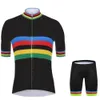 Bisiklet Jersey Setleri Black World Champion Set Pro Giyim Erkekler Yarış Yolu Bisiklet Takım Bisiklet Önlük Şortları MTB Maillot Culotte 230605