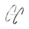 Bracciale Lettera She Believed Cod Cuff Acciaio inossidabile Braccialetti aperti a forma di C Polsino Gioielli moda donna Will And Sandy Drop Delive Dh2Il