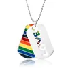 LGBT Nuovo Doppio Strato Arcobaleno Amore Pendente Collana Rasoio di Sicurezza Lama Lesbica Gay Pride Collana Per Uomo Donna Gioielli