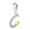 Prata 925 para pandora encantos contas de jóias pingente mulheres pulseiras contas de zircão coração