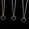 Goldklee-Designer-Halsketten mit glänzendem Kristalldiamant, OL, 4-blättriges Perlmutt-Mini-9-mm-Anhänger-Choker-Halskette, Schmuckmarkenname