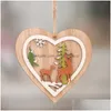 Decorazioni natalizie Ornamenti in legno Appendere Albero Cuore Fiocco di neve Jingle Bell El Decorazioni per la casa Drop Delivery Giardino Forniture per feste festive Dhhuq