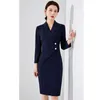Casual Dresses Women's Clothing Spring Autunmn Sexy Office Femme Work Dress Plus Size Long Slim Sales Department Salon Navy