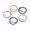 Hoop Earrings ASTM G23 Titanium Hinged Segment Double Lined Cz Septum Rings Ear Cartilage Lip Studs Nose Jewelry