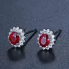 Designer Diamond Rose Diamond Stud Earrings Luxurious Zircon Sparkling Crystal Women's Stud Earrings Fashion Ladies Jewelry women's earring