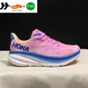 Mens Fashion Hoka One Clifton 9 운동화 트리플 블랙 흰색 벨 웨더 블루 옅은 연마 생동감있는 오렌지 디자이너 남녀 여성 트레이너 EUR 36-45