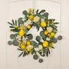 Fleurs décoratives Couronne artificielle Mur rond Résistant aux intempéries Ajoutant de la vitalité Chic Entretien facile Porte de fleurs