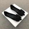 Women Flats Spring Summer Butterfly-knot Bow Velvet Flock Leather Flat Shoes for Women Black Red Apricot Zapatillas Mujer 44 45