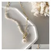 Anhänger Halsketten Koreanische Vintage Natürliche Süßwasser Perle Für Frauen Gold Farbe Link Kette Asymmetrische Toggle Verschluss Kreis Choker Hals DHTP1