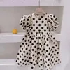 Девушка платья девочки Dot European American Princess Kids Loose Puff Dloeves платье по случаю дня рождения лето 1-12 лет