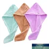 Séchage en gros Turban Serviette Polyester Wrap Solide Capuchon De Douche Absorbant À Séchage Rapide Pour Cheveux Longs Expédition Par Mer