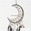 Other Home Decor Moon Feather Wall Hanging Decors Dream Catcher Decorations For Window Pendant Hanger Drop Delivery Garden Dh01L