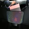 Ny mode Rhinestone Car Storage Bag Organizer säte Back Holder Crystal Diamond Multi-Pockets bil backseat Middle Stowing Tiding