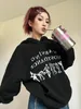 Kadın Hoodies Sweatshirts Vintage America Style Mektup Baskılı Kadınlar Büyük Boyutlu Retro Niş Gevşek Sweatshirt Kapşonlu Sweater Kadın Lazy Ins 230605