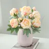Symulacja kwiatów dekoracyjna retro pieczona krawędź 10 głowy piciowo bukiet domowy aranżacja kwiatowa panna młoda trzymająca wystrój ślubny kwiatowy