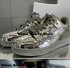 BapeSta Size 12 A Bathing Ape Bapeing SK8 Sta Mens Sneakers Shoes Running Hajime Sorayama Us 12 Women Us12 Trainers Metallic Silver Eur 46 Designer Casual Skateboard