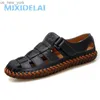 MIXIDELAI Summer Men Sandals 2023 Leisure Beach Men Shoes High Quality Genuine Leather Sandals The Men's Sandals Big Size 39-47 L230518