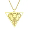 Hänge halsband elefanthuvud halsband triangel gåva till honom rostfritt stål fina djur smycken vänskap symbol