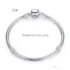 Charm Bracelets Sier Snake Chain Bracelet Bracelet Para Mulheres Jóias de Luxo Drop Delivery Dhzkr
