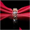 Cluster Rings Hollow Flower Two Tone Ring Diamond Engagement For Women Fashion Jewelry Wedding 80509 Drop Delivery Dhjpa