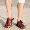 gladiator man sandals mens roman summer outdoor close toe travel designer leather shoes vietnam breathable beach fashion 39 s L230518