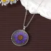 Pendant Necklaces Colorful Eternal Daisy Flower Plant Necklace For Women Boho Round Artificial Dried Choker Clavicle Wedding Party Jewelry