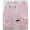 Kvinnors sömnkläder långärmade kvinnor pyjamas set bomullsplida kawaii flickor pajama 2 bitar sommar höst loungewear elegant hemkläder