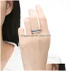 Cluster Ringen Rijen Zirconia Diamond Ring Band Finger Blue Cz Engagement Voor Vrouwen Mode-sieraden Will And Sandy Drop D Dhfco