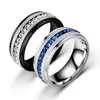 Cluster Rings Stainless Steel Diamond Ring Band Finger White Blue Single Row Crystal Engagement Wed Women Men Fashion Jewelry Will A Dhsuf