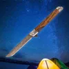 Высокий качественный а2366 Flipper складной нож 3CR13MOV Лазерный рисунок танто -точка лезвия деревянная/стальная ручка с шариковыми подшипниками быстро открытые карманные ножи EDC с кожаной оболочкой
