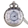 Pocket Watches Hight Quality Silver Flower Quartz Watch Engraved Retro Pendant With Necklace Chain Gifts for Mens Womens