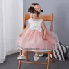 Девушка платья 2 -летняя детская розовая и белая везидо модная одежда для малышей для вечеринки для вечеринки RBF174007