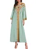 Robes décontractées BubbleKiss femmes Robe printemps imprimé col en v à manches longues Caftan musulman dame Robe fête Ramadan Femme