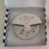 "A Slice of Love" rostfritt stål Kärlek Pizza Cutter 9.5*8,8 cm Bröllopsfavorer och festgåvor Pizza Cutter Presentförpackning